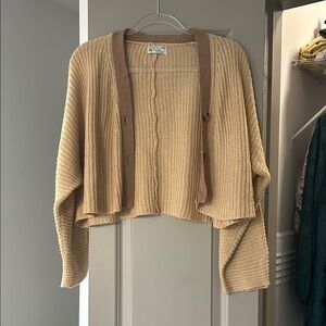 Poof! Tan Knit Cardigan
